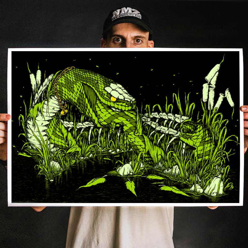 Andrew Gomez IV &quot;Sorrow Uncoils: Green&quot; Giclee Print