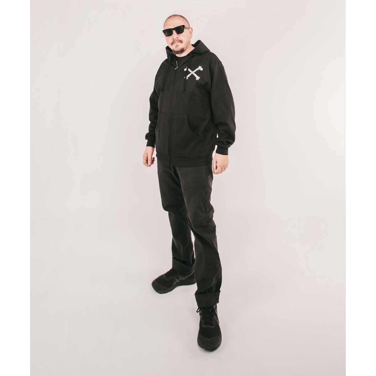 DYLAN GARRETT SMITH &quot;Finger and Fang&quot; Black Zip-Up Hoodie