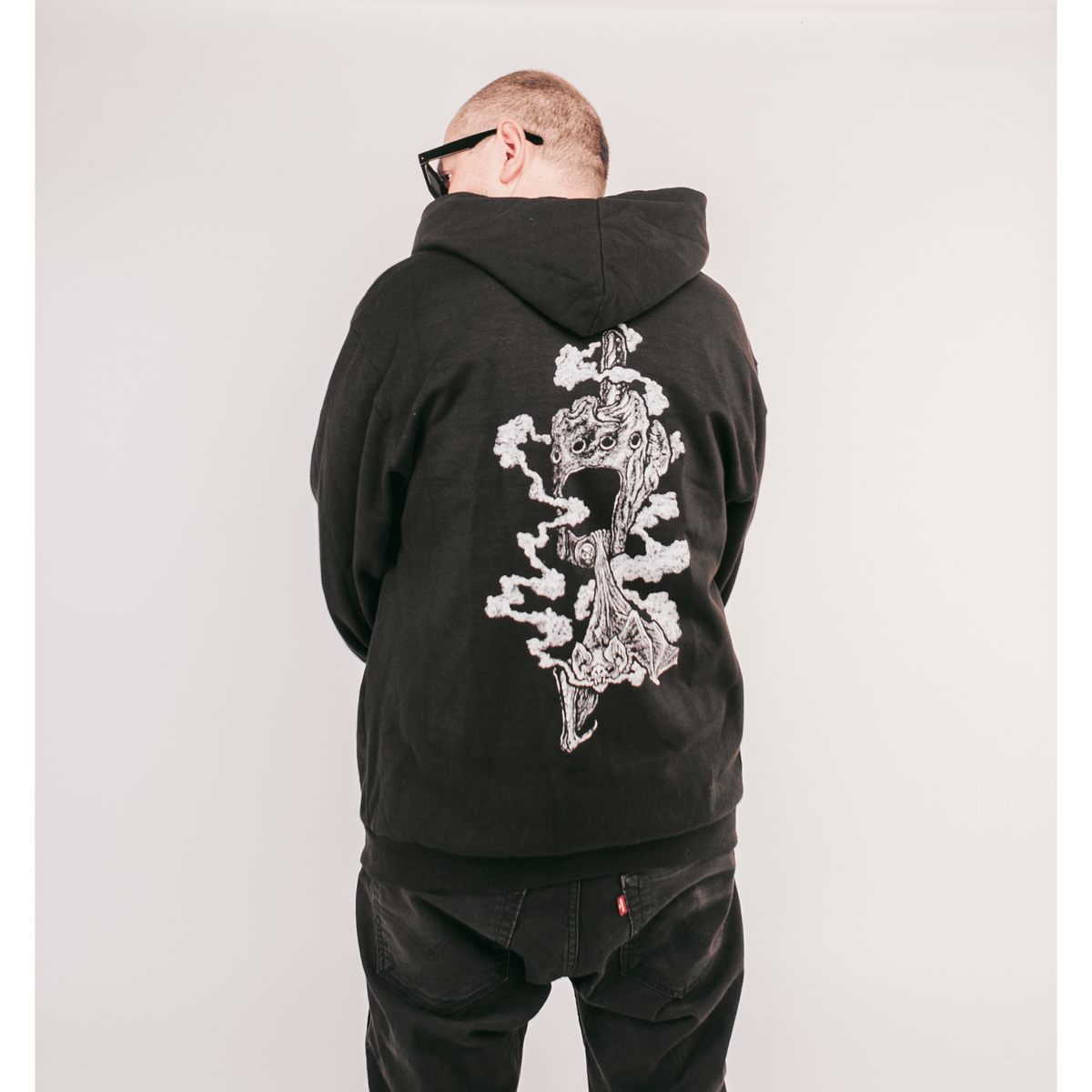 DYLAN GARRETT SMITH &quot;Finger and Fang&quot; Black Zip-Up Hoodie