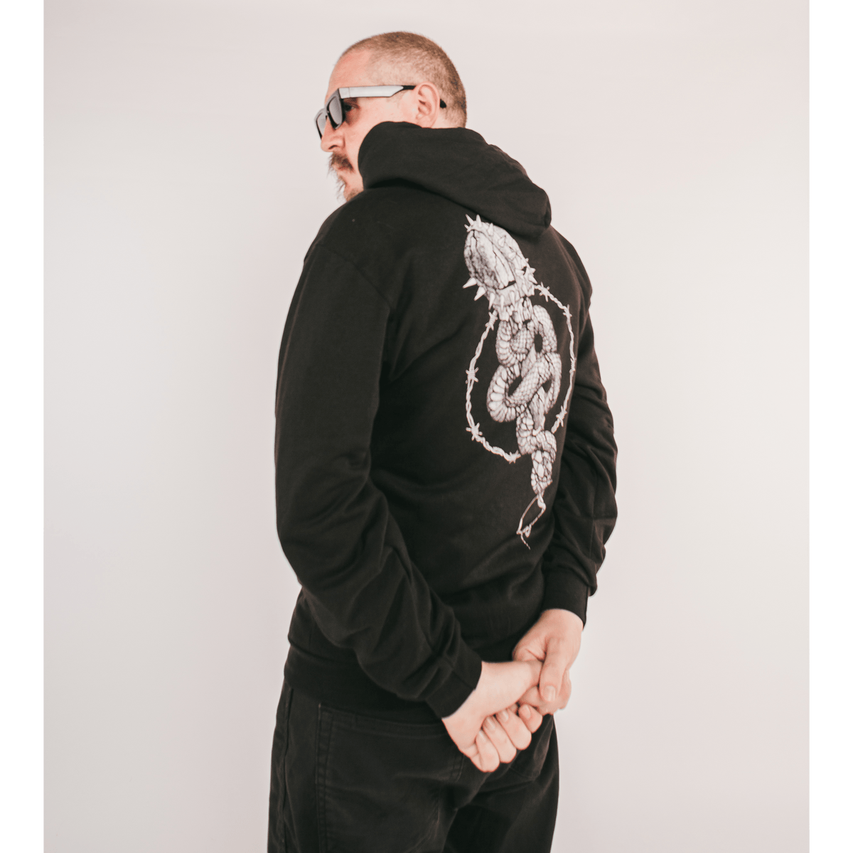 DYLAN GARRETT SMITH &quot;Mace&quot; Black Zip-Up Hoodie