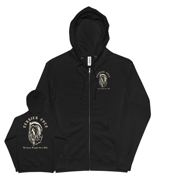 TERRIER CVLT &quot;Shit Life&quot; Black Zip-Up Hoodie