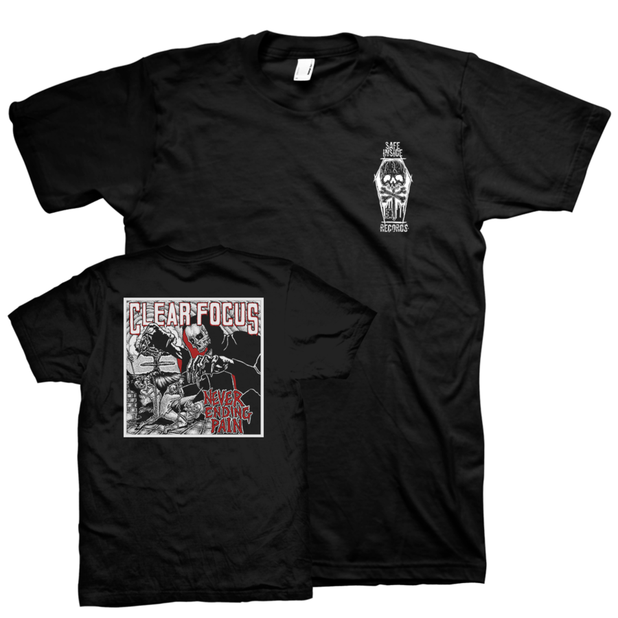 CLEAR FOCUS &quot;Never Ending Pain&quot; Black T-Shirt