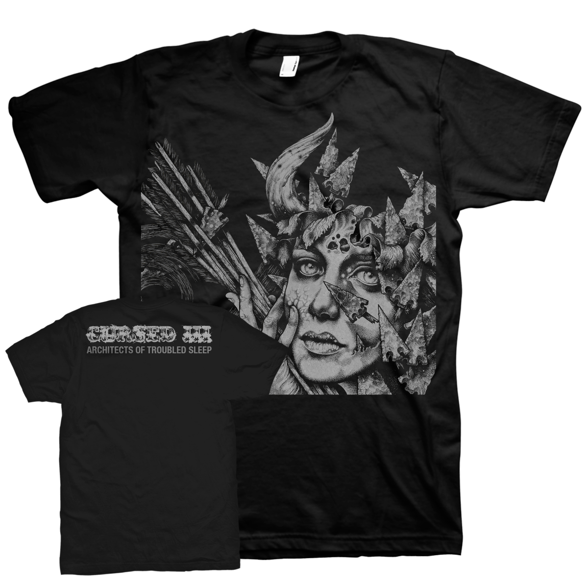 CURSED &quot;Architects Of Troubled Sleep&quot; Black T-Shirt