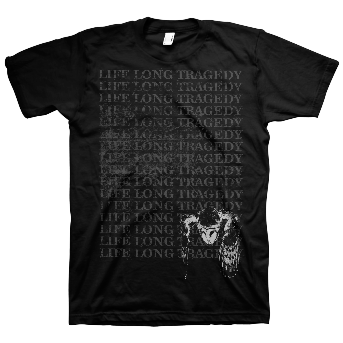 LIFE LONG TRAGEDY &quot;Owl&quot; Black T-Shirt