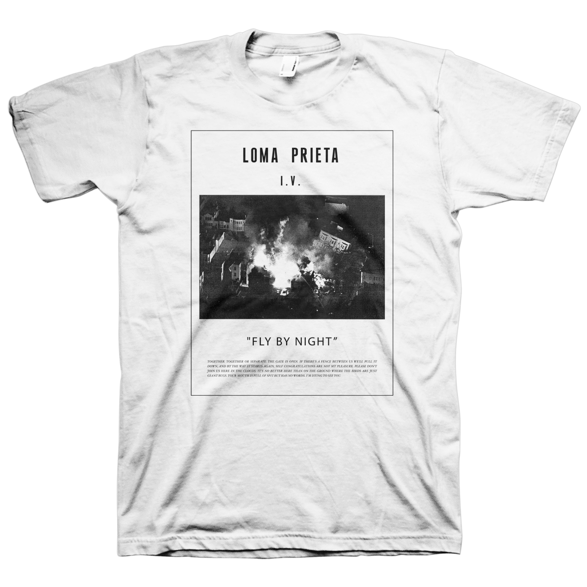 LOMA PRIETA &quot;Fly By Night&quot; White T-Shirt