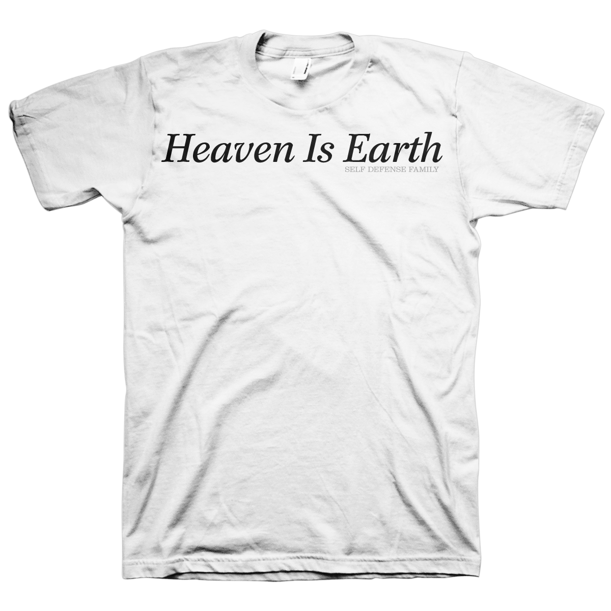 SELF DEFENSE FAMILY &quot;Heaven Is Earth&quot; White T-Shirt
