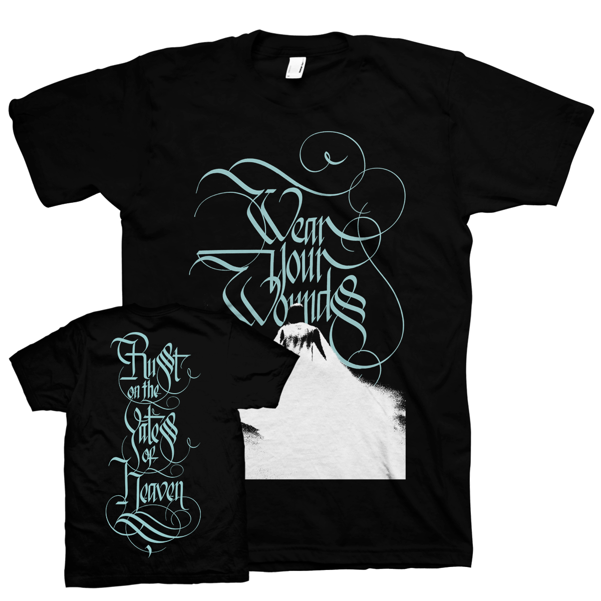 WEAR YOUR WOUNDS &quot;Rust On The Gates Of Heaven&quot; Black T-Shirt