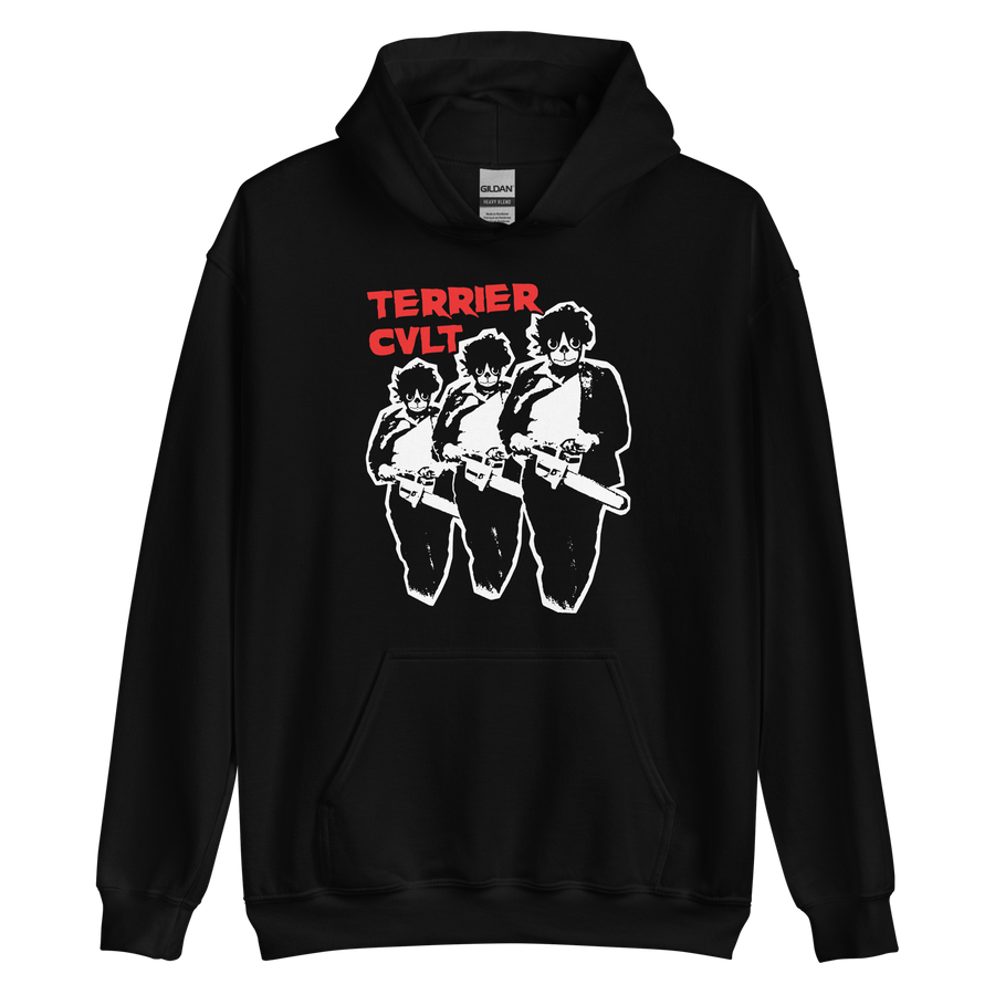 TERRIER CVLT &quot;Boston Chainsaw Massacre&quot; Black Hooded Sweatshirt
