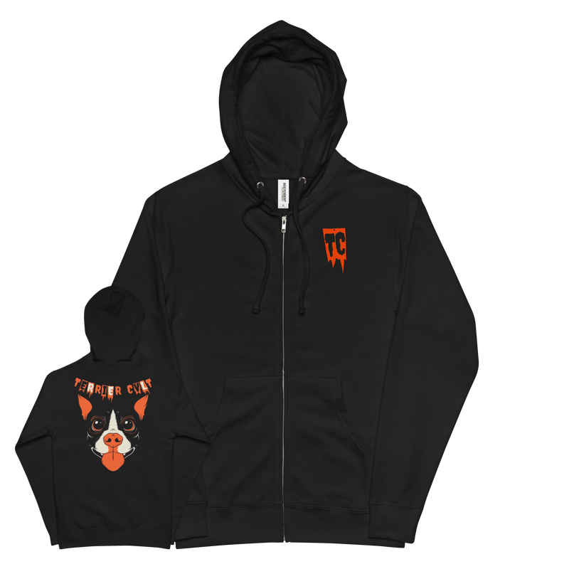 TERRIER CVLT &quot;Vintage&quot; Black Zip-Up Hoodie