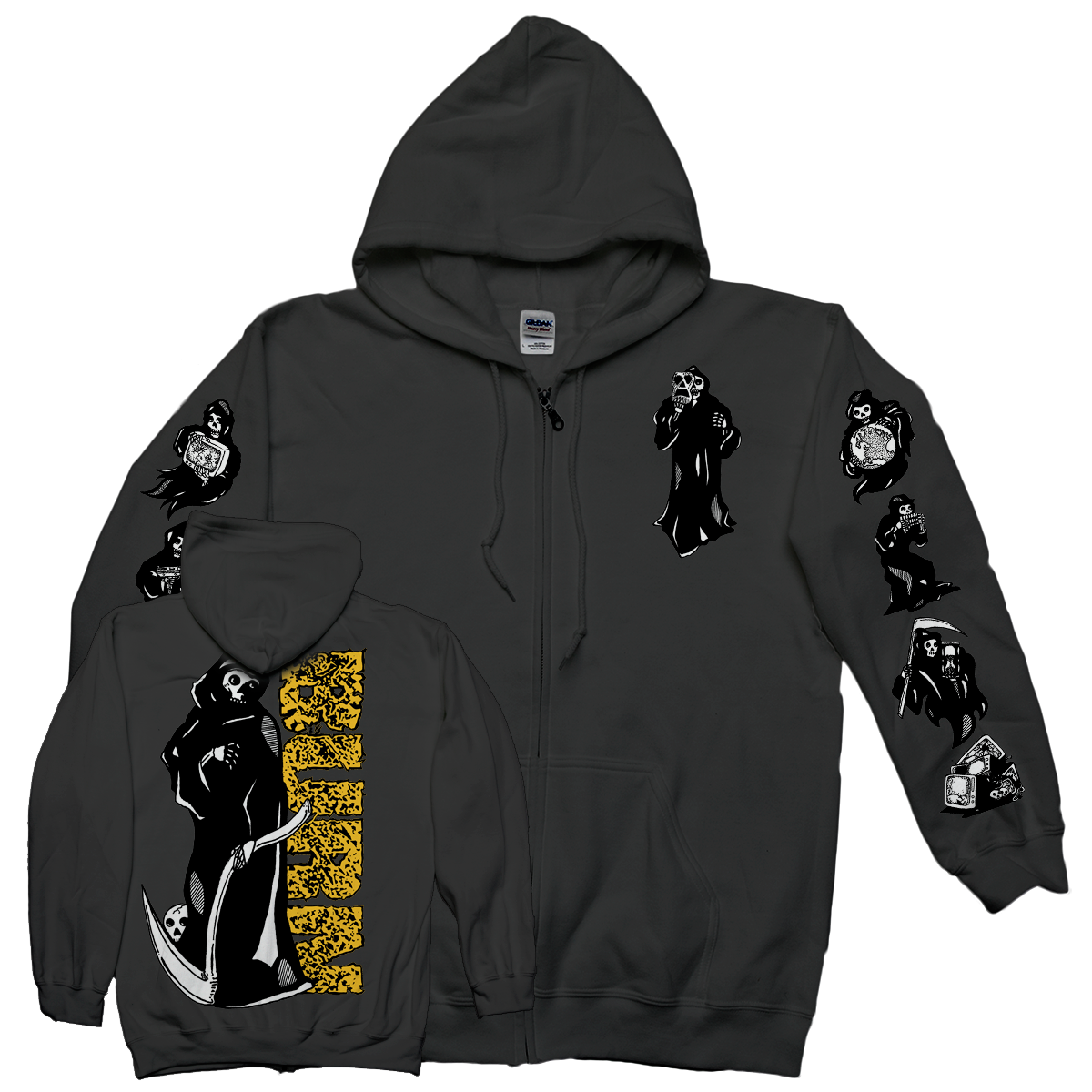 BURN &quot;Reaper&quot; Black Zip-Up Hoodie