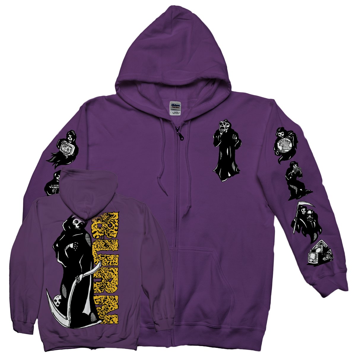 BURN &quot;Reaper&quot; Purple Zip-Up Hoodie