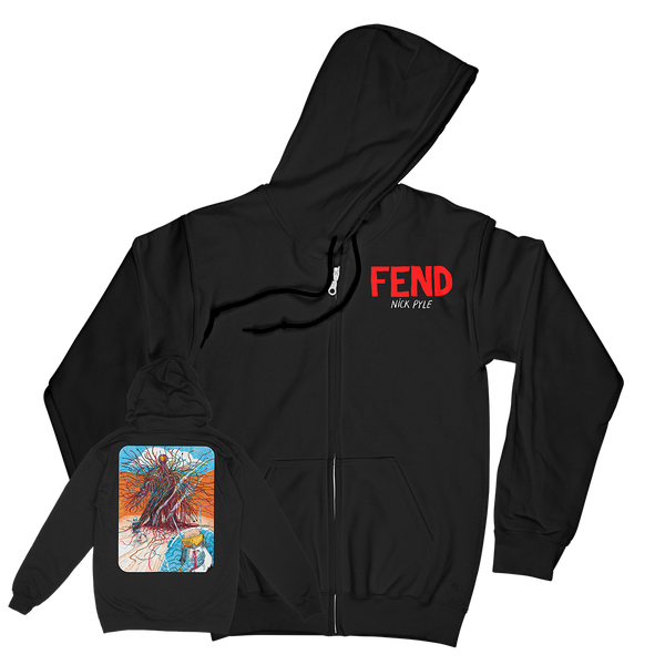 NICK PYLE &quot;Fend&quot; Black Zip-Up Hoodie